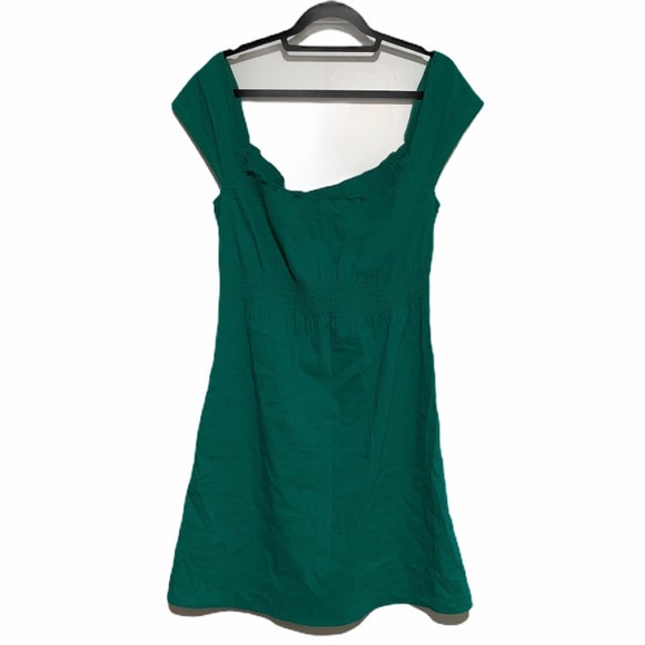 Theory Dresses & Skirts - Theory Green Peasant Anali Linen Dress Sz P EUC